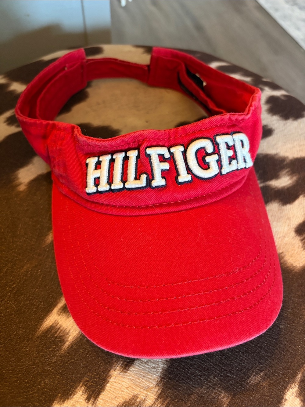 Tommy Hilfiger Kids Bright Red Visor with Embroidered HILFIGER